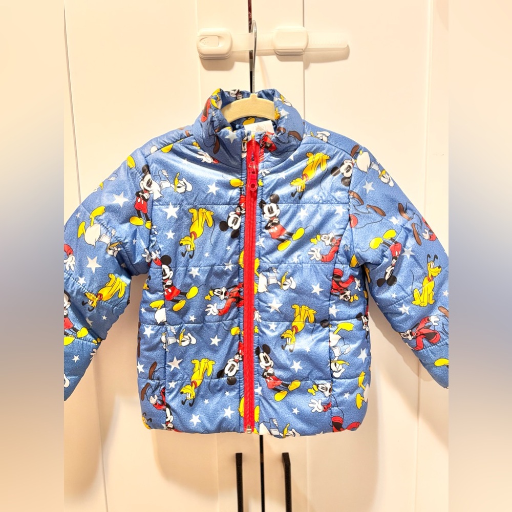 Disney Blue and Red Character Puffer Jacket